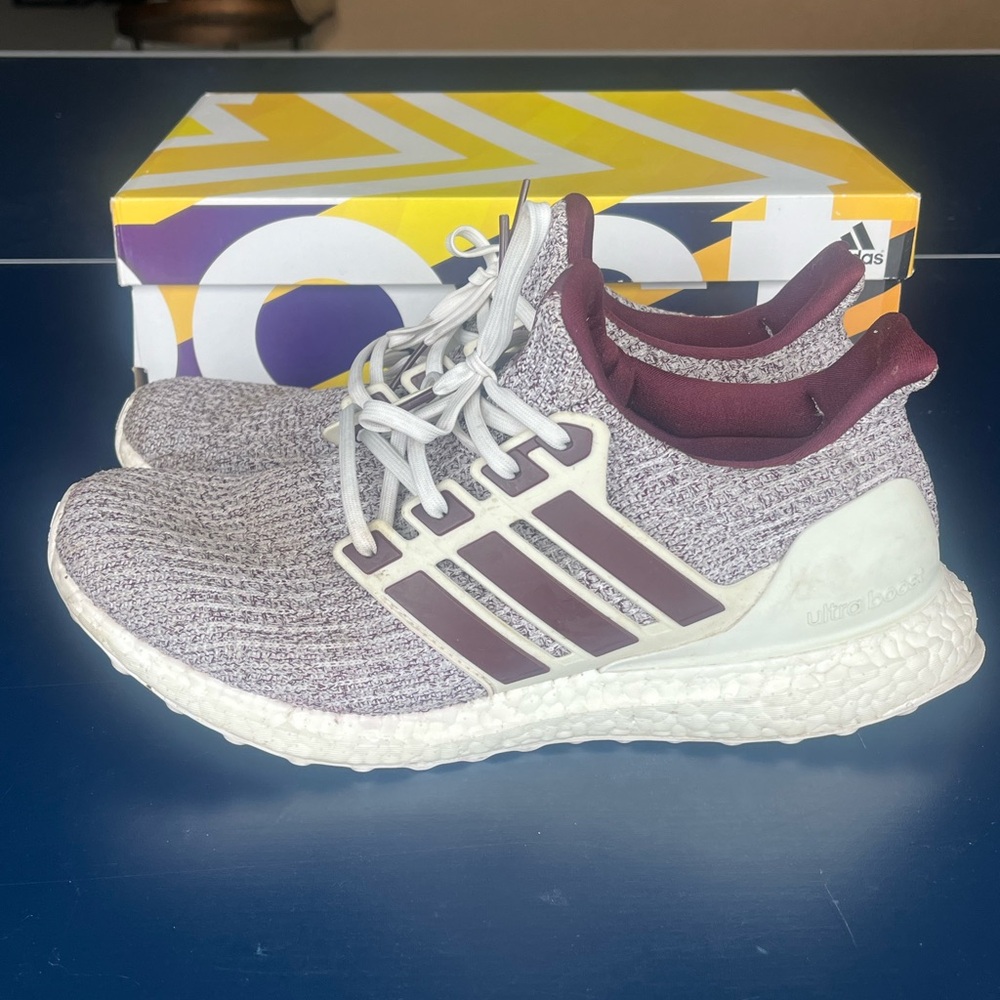 Adidas Ultraboost 1.0 Red Burgundy White Texas A&M Men’s 10.5